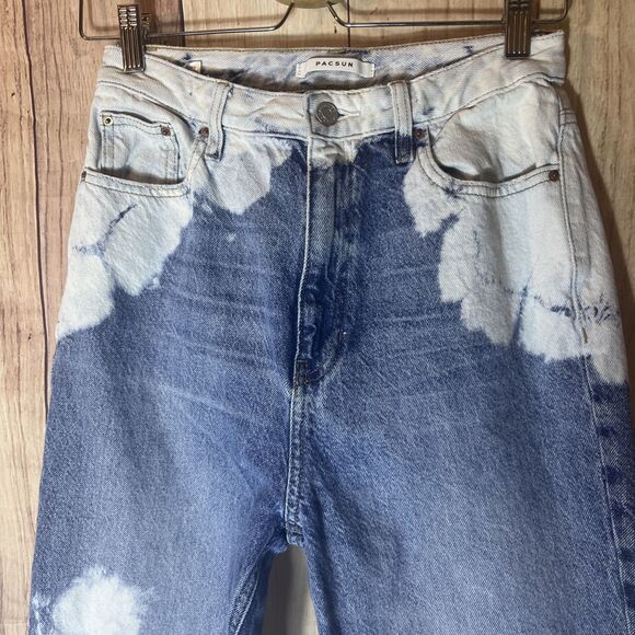Pacsun Jeans Denim Size 28 High Rise 90s Boyfriend Bleached Tie Dye Baggy Loose - Picture 2 of 10
